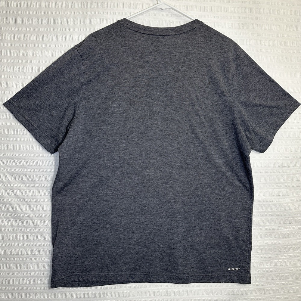 Adidas Men's Basic Tee - Primegreen Aeroready Charcoal Dark Gray XL - Picture 5 of 8